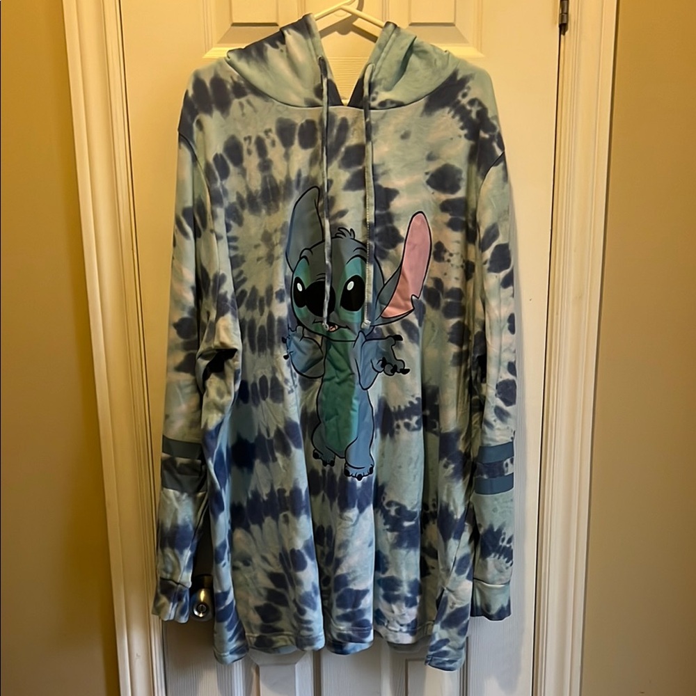 Tie-Dye Hoodie with Cartoon Character